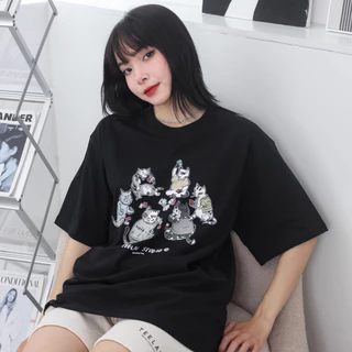 Áo Thun Teelab Local Brand Unisex Gambling Cats TS150, Áo Thun Cotton Form Rộng Thời Trang Phối Đồ Cực Chất