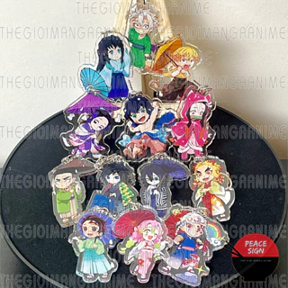 Móc khóa KIMETSU NO YAIBA ver CẦM Ô keyring mica acrylic in hình anime chibi dễ thương Thanh Gươm Diệt Quỷ