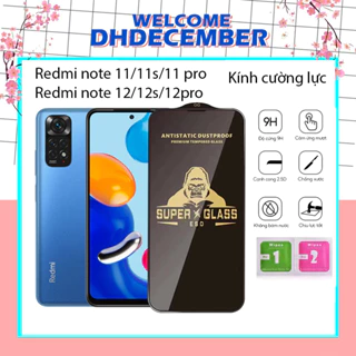 Kính cường lực KingKong Xiaomi redmi note 11/11S/11 PRO/12/12S/12PRO/REDMI 12  ful màn màu đen