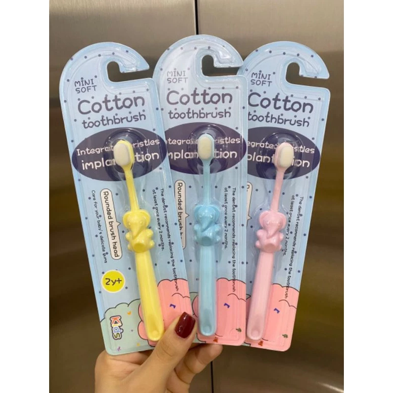 Bàn chải đánh răng cotton trẻ em, bàn chải lông tơ