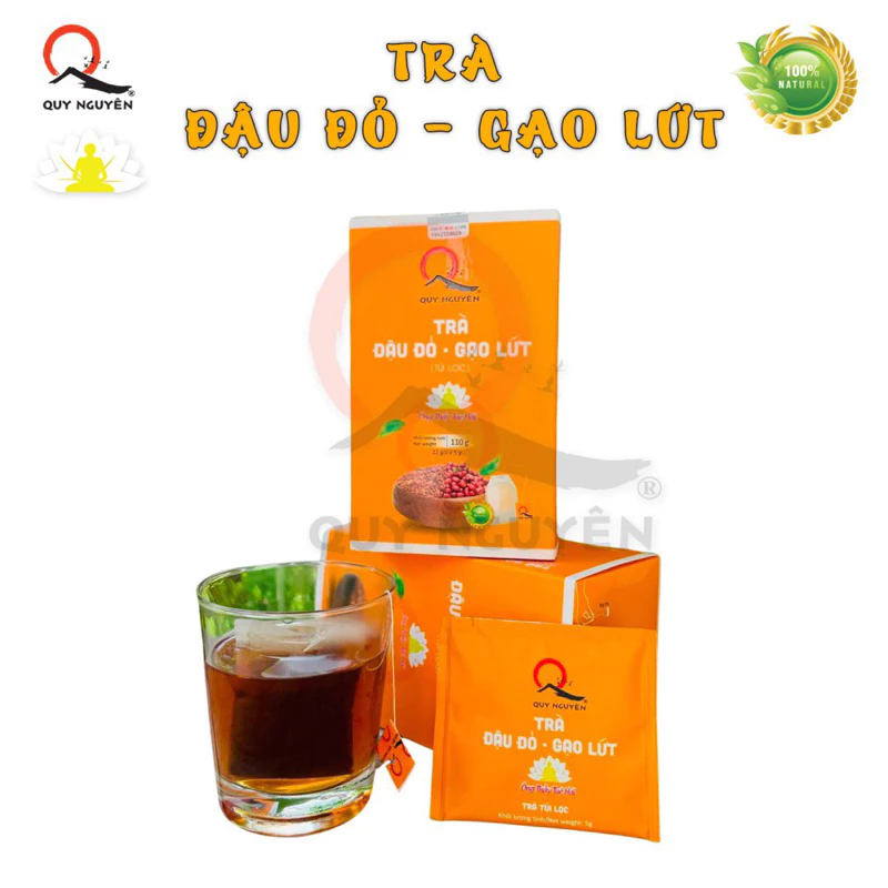 Trà đậu đỏ - gạo lứt túi lọc Quy Nguyên Thầy Tuệ Hải 110gram