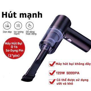 Máy hút bụi cầm tay mini - Máy hút bụi không dây đa năng lực hút siêu mạnh sử dụng hút bụi ô tô, bụi giường, bàn phím