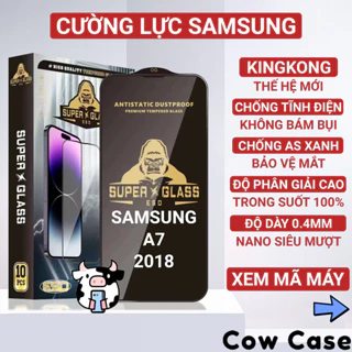 Kính cường lực Samsung A7 2018, A750 Kingkong full màn | Miếng dán bảo vệ màn hình cho ss galaxy Cowcase