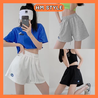 Quần short nữ HM Style,quần đùi nữ thể thao cạp chun in chữ FA ống rộng chất vải thun co giãn mặc thoải mái mã SQ238