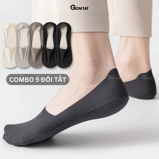 Combo 5 đôi tất vớ tàng hình nam GOMTAT chống tuột gót, chất liệu cotton mềm mại thoáng khí - TATLUA-UYE-7010-CB5