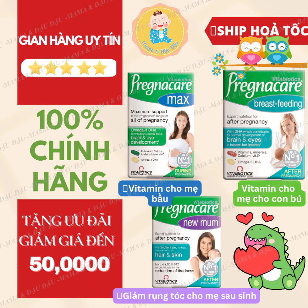 [Mẫu mới][Chính Hãng][Anh] Viên uống PREGNA.CARE MAX, BREASTFEEDING ,NEW MUM