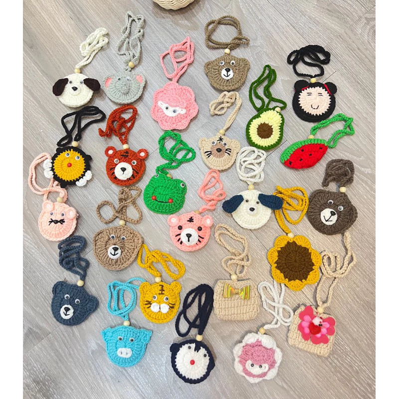 Túi len đựng tỏi handmade đeo tránh tà tránh vía cho bé sơ sinh