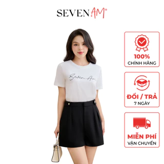 Áo thun chữ Seven.Am tay cộc cổ tròn basic thời trang nữ OA0047I