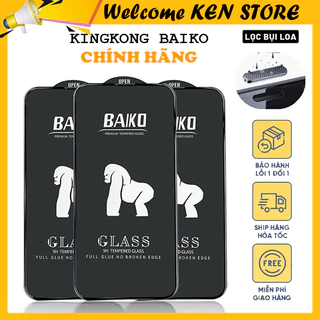 Kính Cường Lực iPhone BAIKO Kingkong Chính Hãng Chống bụi màn loa cho máy IP 6 đến IP 15 Pro Max