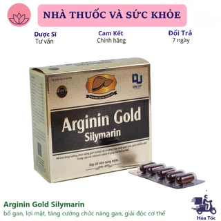 Arginin Gold Silymarin bổ gan (Hộp 60 viên nang mềm), lợi mật, tăng cường chức năng gan, giải độc cơ thể