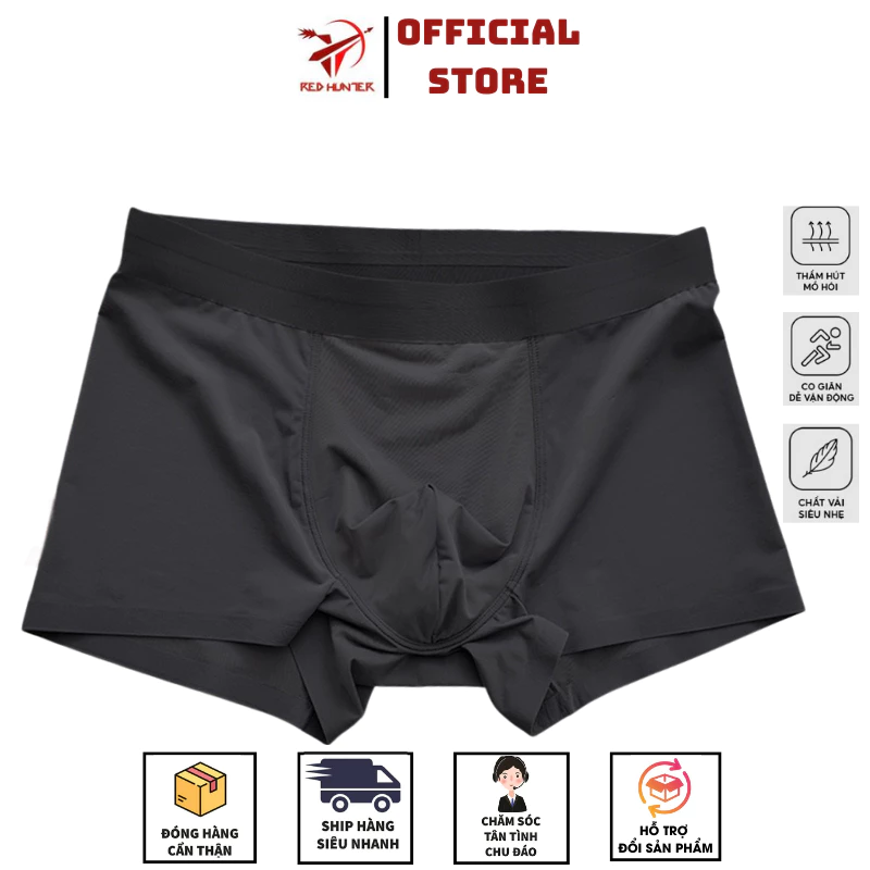 Quần lót nam dáng Trunk Boxer kháng khuẩn RED HUNTER chất thun lạnh đẹp quần sịp nam đùi mềm mại co dãn (Không Hộp)-RH1