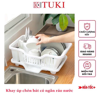 Khay úp chén bát, đựng đồ đa năng có ngăn ráo nước tiện dụng