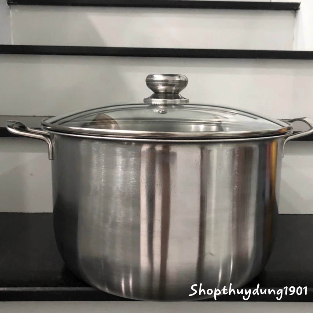 Nồi luộc gà inox Longcook chính hãng đáy từ. Size 28-30-32cm nấu được trên mọi loại bếp