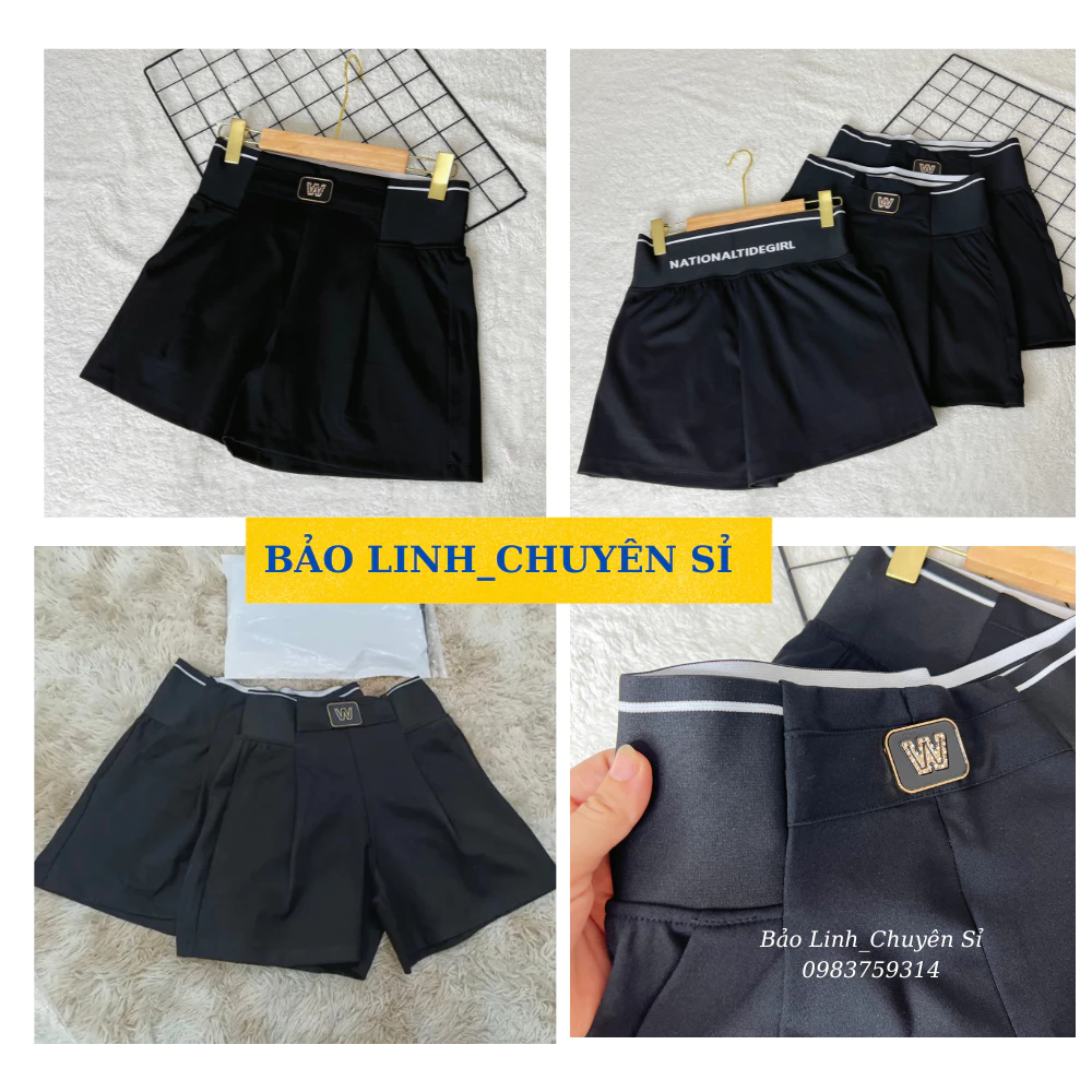 Quần Đùi Umi Bigsize Bảo Linh Lưng Cao 10cm Dáng Short Ống Rộng Cạp Chun