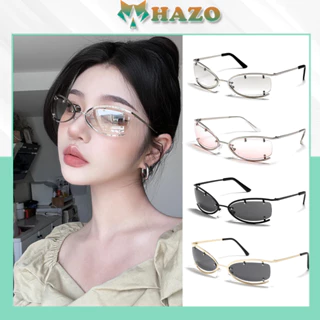 Mắt kính thời trang form Oval Mắt mèo kim loại Y2K Sành điệu Hot Trend 749 phong cách trẻ trung