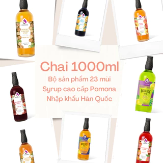 [Sỉ/Lẻ] 1000ml - Bộ 23 Mùi Syrup Pomona - Siro Pha Chế Cao Cấp Nhập Khẩu Hàn Quốc - Chai Thủy Tinh