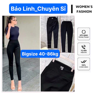 Quần Legging Nữ Dài Bigsize Cạp Lưng Cao Bản To 10cm Vải Umi Co Giãn Ôm Bó Bảo Linh