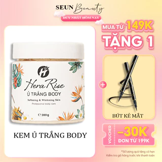 Kem Ủ trắng Body Herarise mềm mịn dưỡng ẩm tẩy tế bào chết kích trắng da toàn thân mờ thâm 200gr