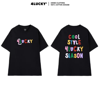 Áo thun trơn unisex 4lucky 6036 - tay lỡ form rộng oversize streetwear