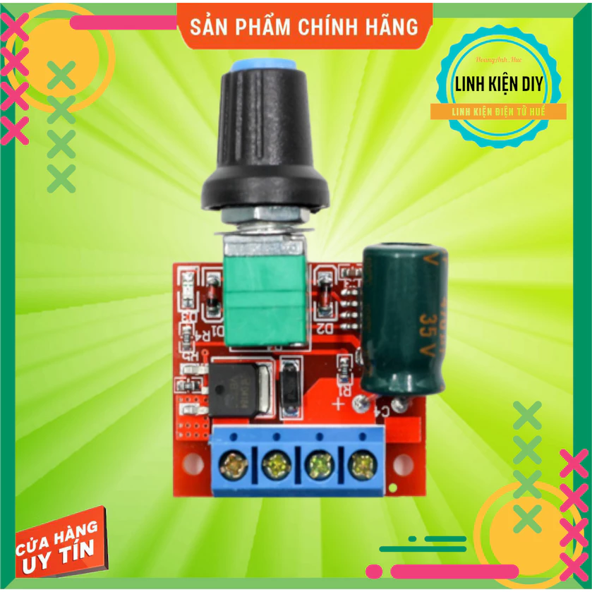 [S161] Mô đun điều khiển tốc độ động cơ DC-DC 3V-35V 5A PWM tối đa 90W
