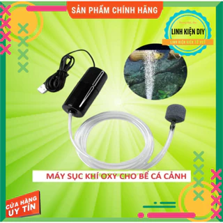 Sủi oxy khi cúp điện mini siêu êm dùng sạc dự phòng máy sục oxi bể cá cảnh bơm khí khi đi câu cá, máy oxi bơm oxy