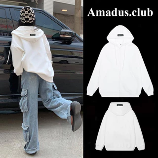 HOODIE ZIP Nỉ Bông Basic Tag cao su Amadus Local Brand Unisex - AD08