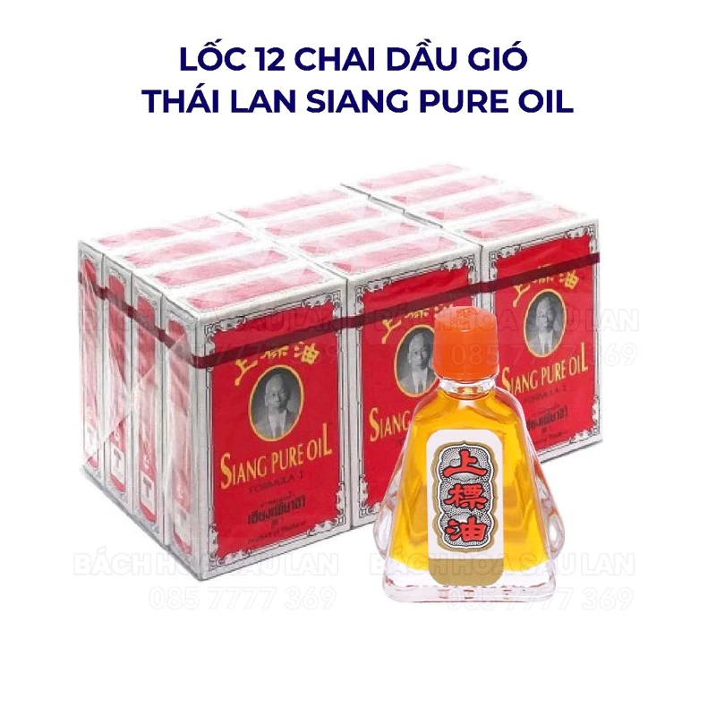 ( Lốc 6 - 12 chai ) Dầu gió ông già SiangPure Oil Thailand - Hàng Chính Hãng