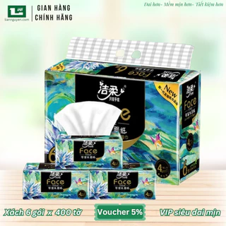 Khăn giấy FACE sơn mài 3D size L 4 lớp 400 tờ cao cấp- LianNguyen