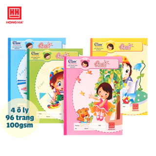 Tập 4 ô ly 96 trang định lượng 100gsm Hồng Hà Class Ami - MS: 0371