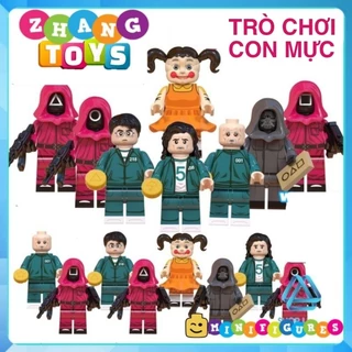 Đồ chơi Xếp hình mô hình Trò chơi con mực Squid game gồm Oh Il Nam - Gi Hoon - Sae Byuk Minifigures WM6131