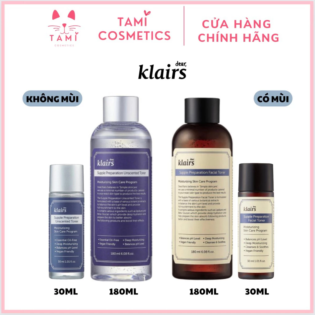 Nước Hoa Hồng Toner Klairs Supple Preparation Unscented / Facial Toner [ Có Mùi / Không Mùi ]