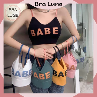 Áo bra nữ cotton mút mỏng có thể tháo rời BRALUNE, áo ngực nữ sport BABE cá tính tôn vòng 1 mã 605