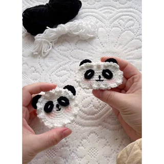 Kẹp tóc hình gấu trúc panda bằng len siêu đáng yêu