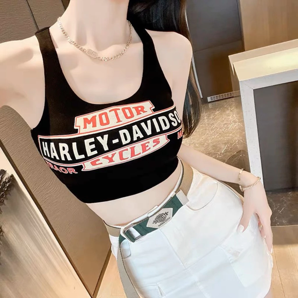 Áo Croptop Hai Dây Chéo In Chữ Nổi A71