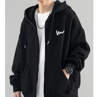 Áo hoodie nam Zip form rộng, áo nỉ khoác  ngoài nam có mũ 2 lớp kiểu dáng Basic thời trang Unisex Hàn Quốc trẻ trung