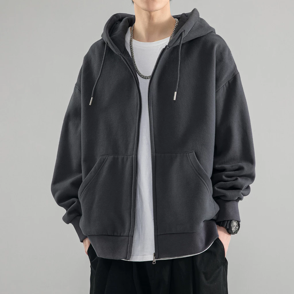 Áo khoác hoodie nam form rộng, Áo hoodie zip nam có mũ 2 lớp kiểu Basic thời trang Unisex Hàn Quốc mặc đi chơi đi học