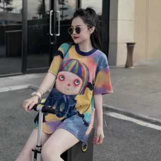 [RẺ VÔ ĐỊCH] Áo phông KemRio form rộng hình thỏ bunny kèm hoa đan len