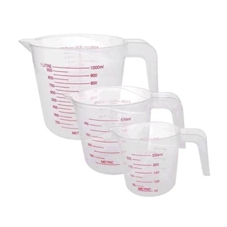 Ca đong định lượng vạch đỏ bằng nhựa tiện dụng 250 ml,500ml ,1000 ml