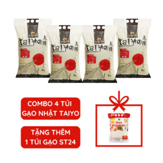 Combo 4 túi Gạo Nhật 5kg tặng thêm 1 túi Gạo ST24 2kg - Dẻo Vừa, Ngọt Cơm