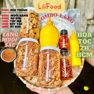 COMBO Bánh Tráng Phơi Sương - Muối Tôm Hành Phi - Chai Bơ Trứng Gà Siêu Béo - Tóp Mỡ - Sốt Tắc/Ớt Rim/Ớt Me - LiliFood