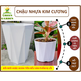 Chậu nhựa trồng cây 29 x 25cm, chậu nhựa kim cương loại dày