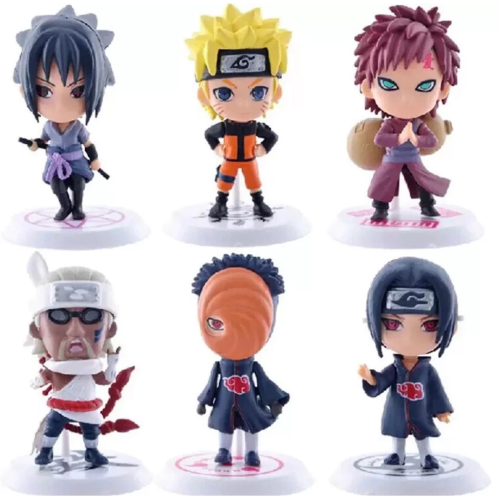 Set 6 Mô Hình Nhân Vật Phim Hoạt Hình Naruto bằng nhựa PVC - No Box