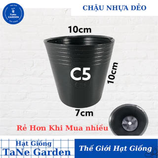 Chậu nhựa trồng cây C5 dẻo, chậu ươm cây (Kích thước 10 x 10 cm)