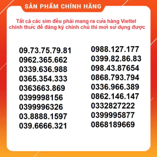 Sim: số đẹp SIÊU NÉT, SIÊU SALE, có QUÀ TẶNG hấp dẫn!