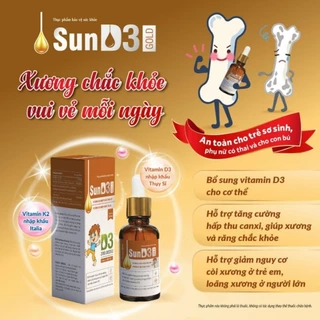 Vitamin SunD3 Gold - Bổ sung D3 200.000IU và K2, MK7 - hộp 1 lọ 20ml