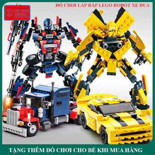 Đồ chơi xếp hình mô hình Robot biến hình Robot Optimus Transformers siêu ngầu, người máy oto biến hình 379 PCS