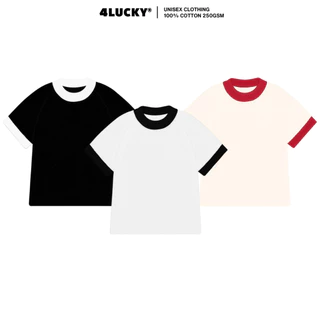 Áo thun baby tee 4lucky 6500 trơn cotton co giãn thoáng mát unisex nam nữ cổ tròn tay ngắn basic