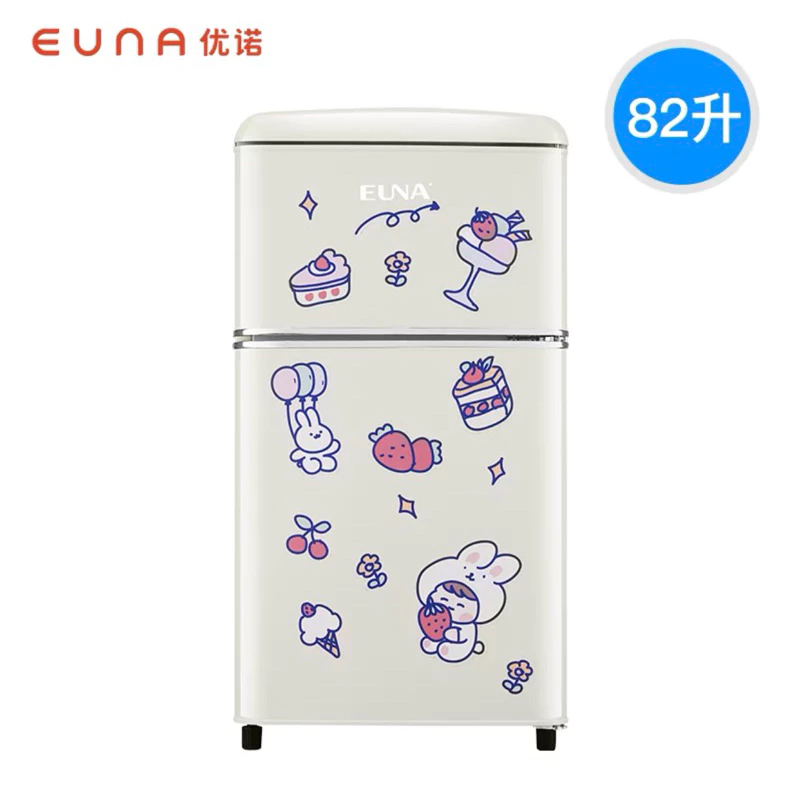 TỦ LẠNH MINI PHONG CÁCH RETRO CỔ ĐIỂN BCD-82gR (CÓ STICKER ĐI KÈM)