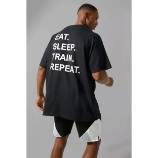 áo thun GYM SLEEP TRAIN REPEAT oversize vải cotton 100% dày dặn