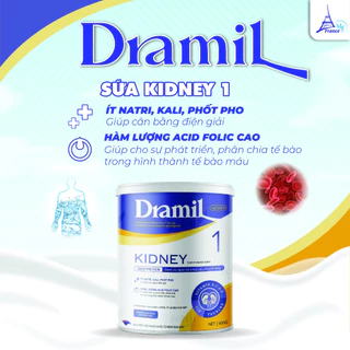 Sữa bột Dramil Kiney số 1 - dinh dưỡng dành cho người bệnh thận giảm protein có ure huyết tăng